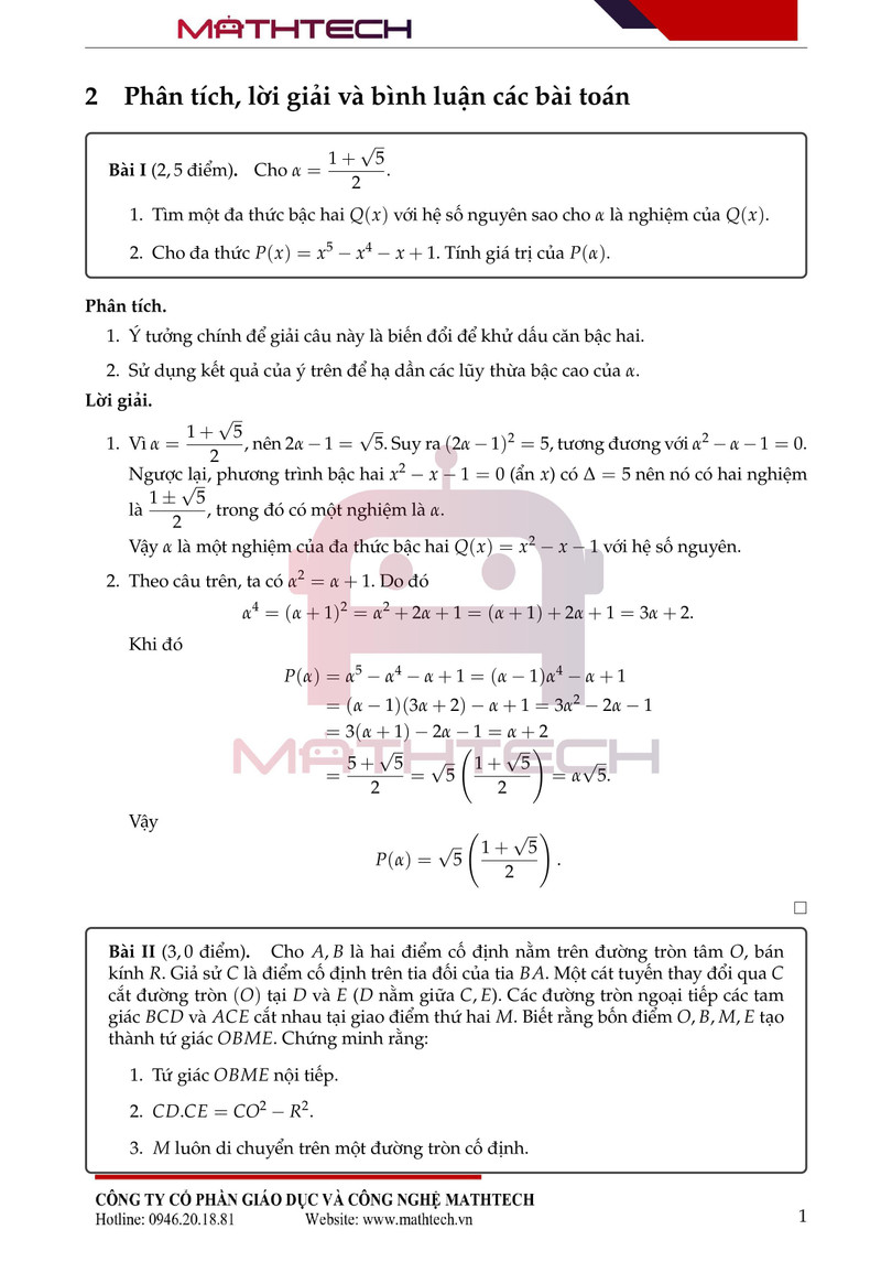 Đáp án đề thi Toán chuyên vào lớp 10 Trường Chuyên ĐH Sư phạm Hà Nội năm 2021 ảnh 3