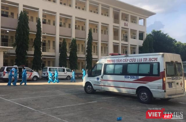 Bệnh viện Dã chiến số 1 trong Khu KTX Đại học Quốc gia. Ảnh: SYT TP.HCM