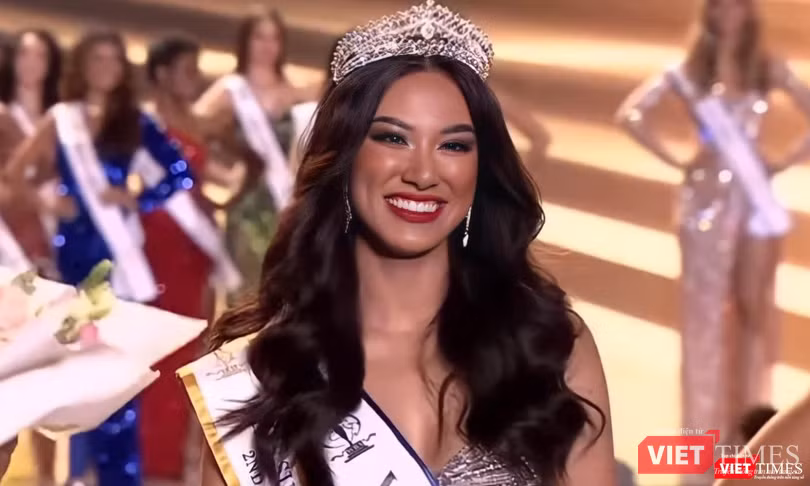 Khoảnh khắc Kim Duyên nhận danh hiệu á hậu 2 Miss Supranational 2022. Ảnh: Nhân vật cung cấp