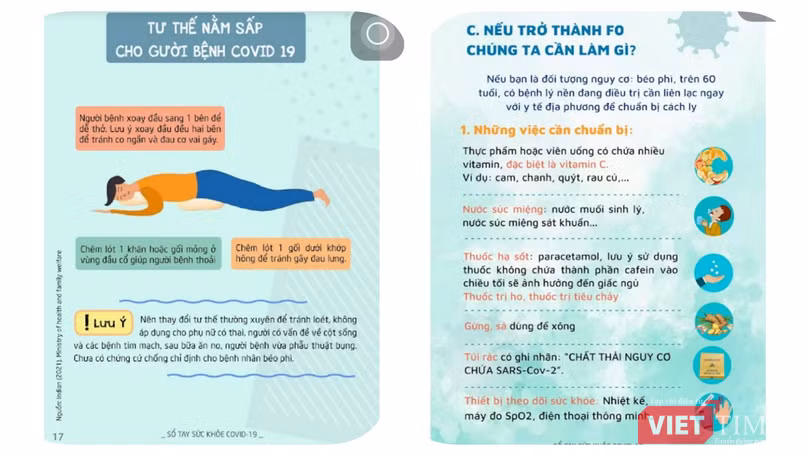 Sổ tay sức khỏe COVID-19 do Đại học Y Dược TP.HCM biên soạn được treo trên trang web Giúp nhau mùa dịch để người sử dụng có thể tải các hướng dẫn thiết thực cho người bệnh COVID-19