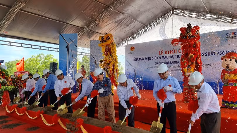 Lễ khởi công Nhà máy Điện gió Cà Mau 1A, 1B, 1C, 1D (Ảnh: Vietracimex)