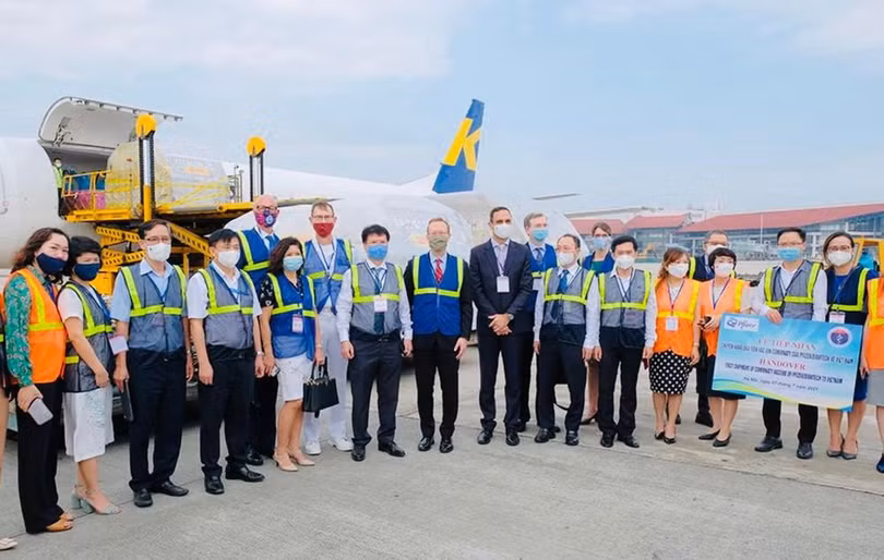 Lễ đón nhận 1 lô vắc xin về Việt Nam vào đầu tháng 7 vừa qua
