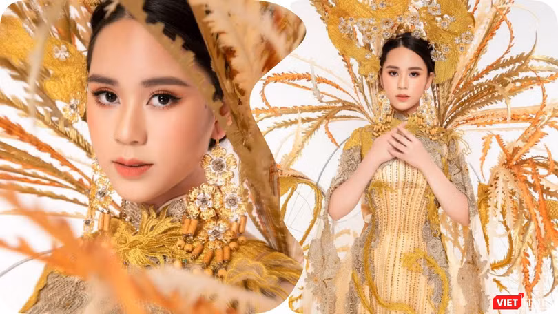 Đại diện Việt Nam dự thi Miss Eco Teen International - Miss Eco Teen Việt Nam Bella Vũ Huyền Diệu trong trang phục "Rồng Phượng" 