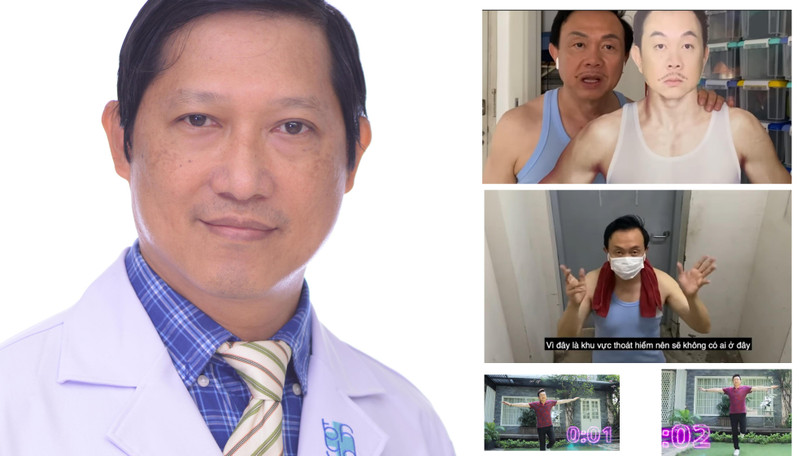 BS Lê Văn Tuấn - Trưởng bộ môn Thần kinh, ĐH Y Dược TP.HCM, Phó trưởng khoa Nội – Thần kinh (BV Chợ Rẫy) nói rõ hơn về bài tập thăng bằng một chân và bệnh đột quỵ (Ảnh: Hoà Bình ghép) 