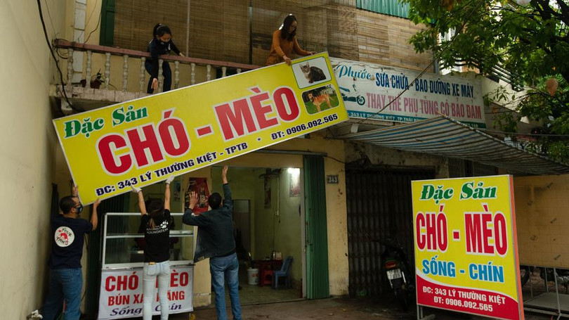 Tổ chức FOUR PAWS đóng cửa nhà hàng thịt mèo, giải cứu nhiều động vật (Ảnh: Thái Bình)