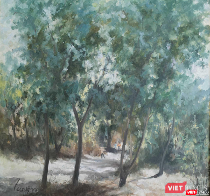 Lê Vượng, đường làng, sơn dầu, 120x120 cm, 1999 Lê Vượng, đường làng, sơn dầu, 120x120 cm, 1999