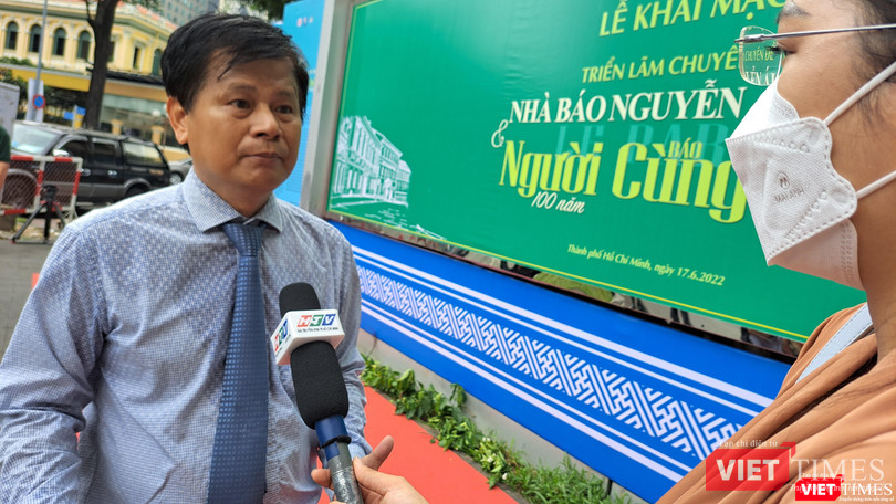 Nhà báo Trần Trọng Dũng đưa ý kiến về việc kết hợp cả 3 nguồn lực từ nhà nước, các đơn vị CNTT và nguồn lực của chính các báo. Ảnh: Hòa Bình