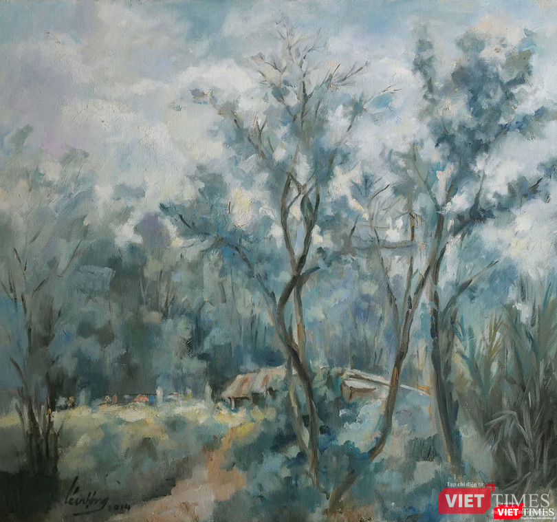 Lê Vượng, Làng quê, sơn dầu, 68x79 cm, 2014 Lê Vượng, Làng quê, sơn dầu, 68x79 cm, 2014