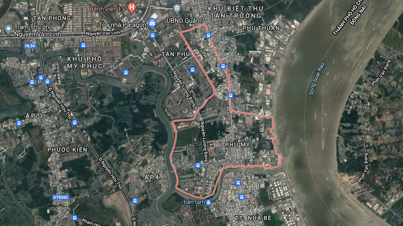 Phường Phú Mỹ, Quận 7, Tp. HCM (Nguồn: Google Maps)