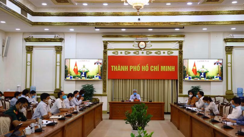 Đầu cầu TP.HCM trong phiên họp Chính phủ sáng 2/2 (Ảnh: Huyền Mai) Đầu cầu TP.HCM trong phiên họp Chính phủ sáng 2/2 (Ảnh: Huyền Mai)