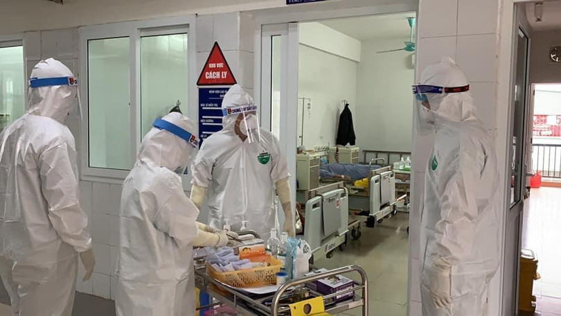 Khu vực cách ly điều trị bệnh nhân COVID-19 tại BV Dã chiến Hải Dương (Ảnh: CTV) 