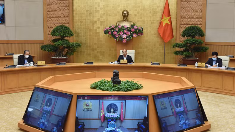 Thủ tướng chủ trì phiên họp Thường trực Chính phủ chiều 9/4 (Ảnh VGP)