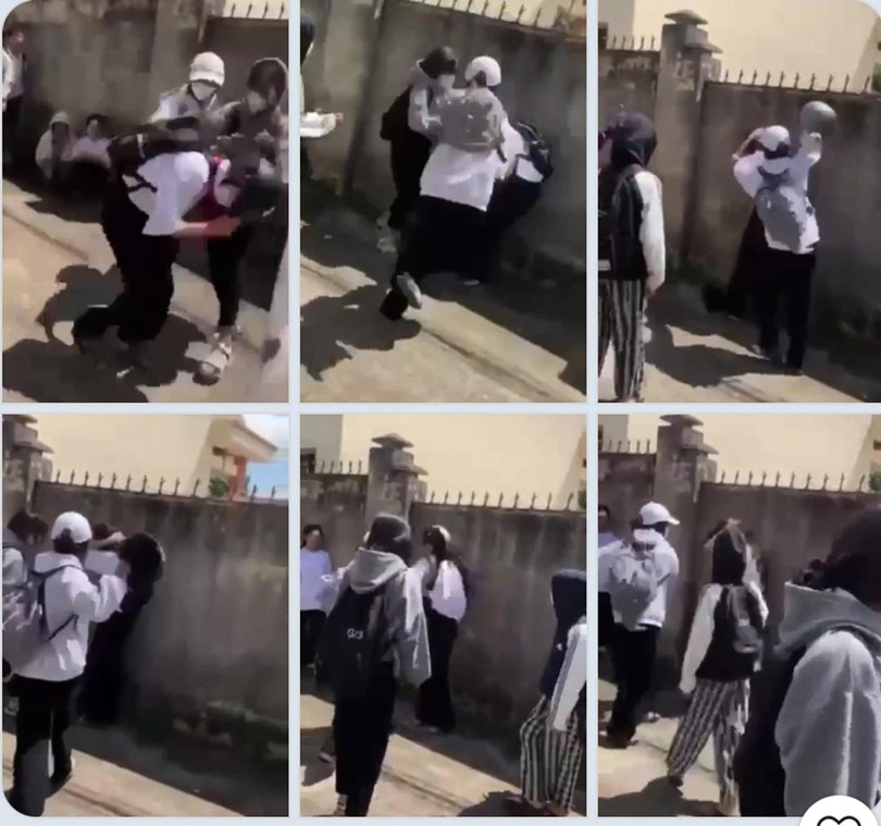 Ảnh cắt từ clip do chính nhóm hành hung bạn lan truyền lên mạng xã hội