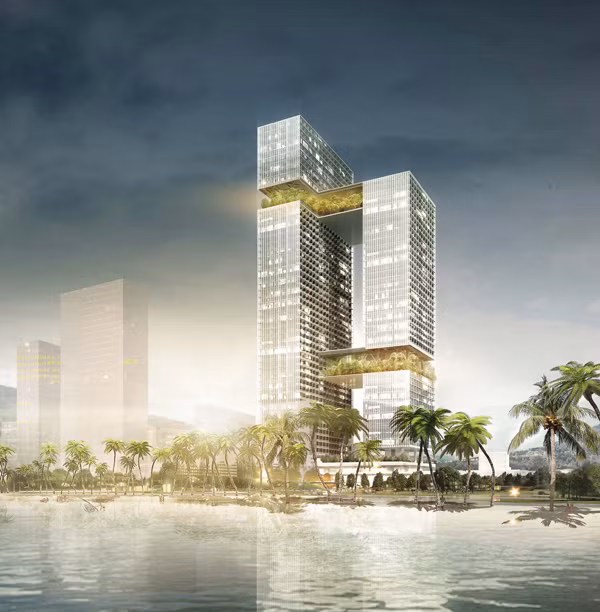 Phương án thiết kế đạt giải nhất của Group8Asia (Thụy Sĩ) cho dự án Hoa Sen Tower Quy Nhơn. (Ảnh: HSG)