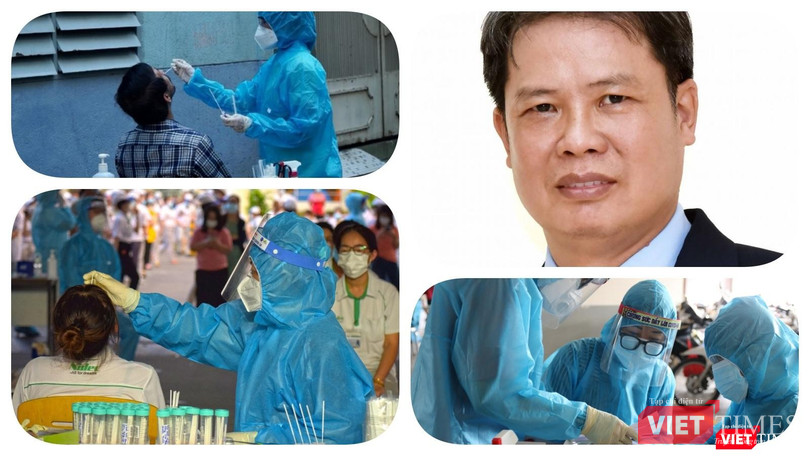 PGS.TS.BS Đỗ Văn Dũng – Trưởng khoa Y tế công cộng (Đại học Y Dược TP.HCM) đề xuất dừng xét nghiệm diện rộng toàn dân. Ảnh: Hoà Bình ghép