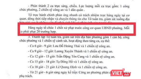 Văn bản phạt theo chỉ tiêu của UBND phường 6, Gò Vấp được lan truyền trên mạng xã hội - Ảnh chụp lại màn hình Văn bản phạt theo chỉ tiêu của UBND phường 6, Gò Vấp được lan truyền trên mạng xã hội - Ảnh chụp lại màn hình