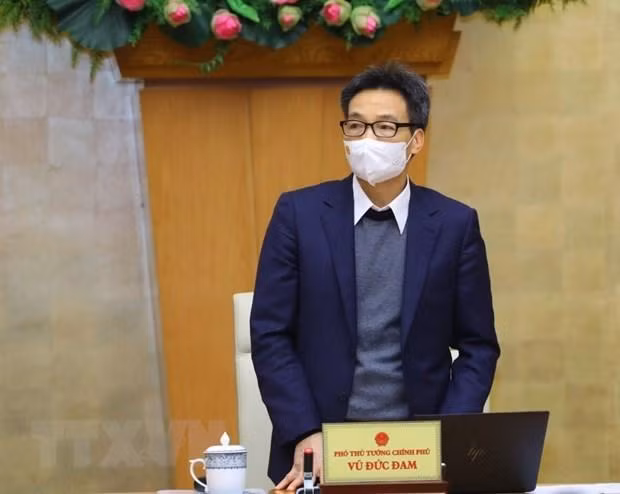 Phó Thủ tướng Vũ Đức Đam phát biểu chỉ đạo tại cuộc họp (Ảnh- Văn Điệp:TTXVN)