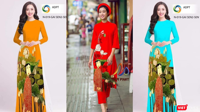 Bức tranh sơn mài “Ao sen” của họa sĩ Bùi Trọng Dư bị ăn cắp để in trên áo dài