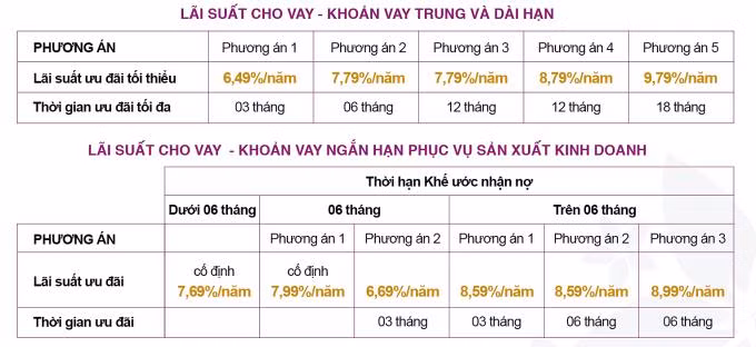 Các gói ưu đãi lãi suất tại Bắc Á.