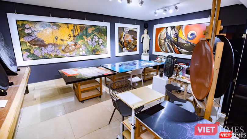 Xưởng sáng tác của Nguyễn Hoài Hương. Ảnh: Sang Nguyễn Xưởng sáng tác của Nguyễn Hoài Hương. Ảnh: Sang Nguyễn