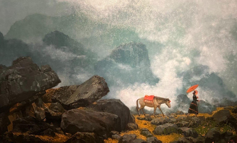 Tác phẩm của hoạ sĩ Đỗ Quyên Hoa - Dặm về - Năm sáng tác 2021 Tác phẩm của hoạ sĩ Đỗ Quyên Hoa - Dặm về - Năm sáng tác 2021