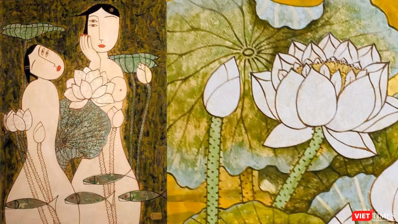 "Những nàng thơ" của họa sĩ Bùi Trọng Dư tại triển lãm "Sen ba miền" 