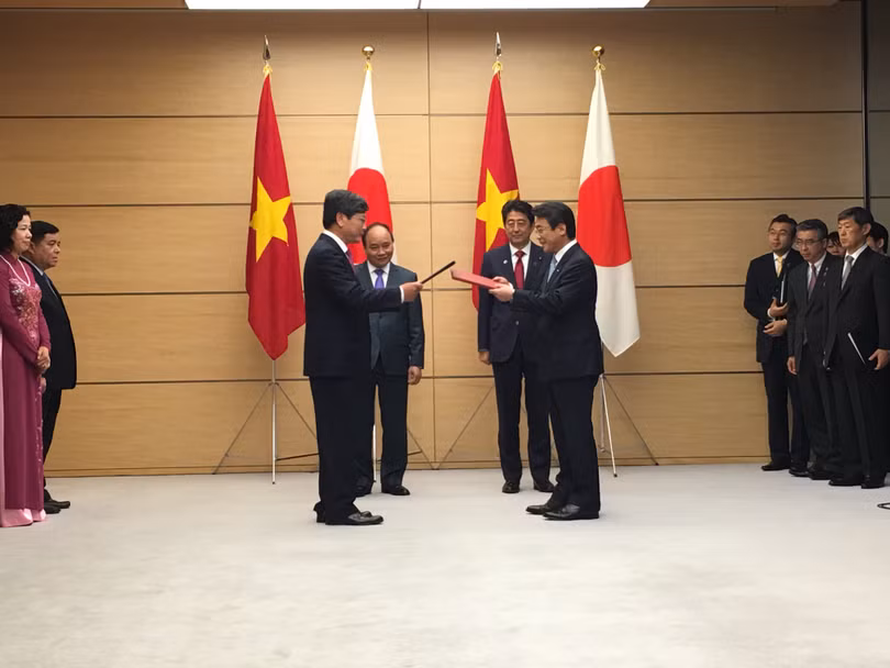 Buổi lễ ký kết giữa VNA và Tập đoàn ANA được chứng kiến bởi Thủ tướng 2 nước Việt Nam và Nhật Bản.