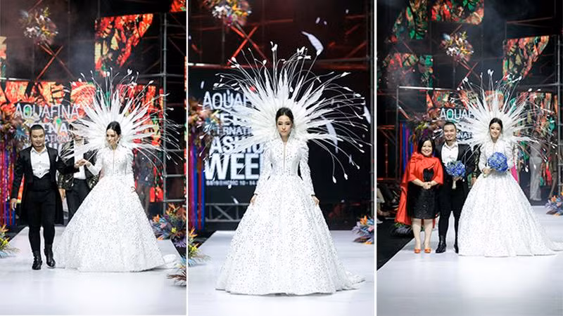 Hoa hậu Trương Hồ Phương Nga bất ngờ xuất hiện đẹp "không tì vết" trên sàn catwalk.