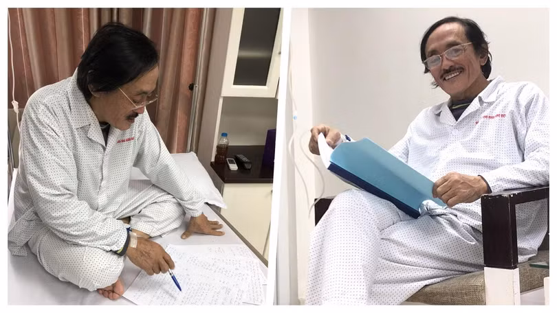 Dù luôn tươi cười nhưng nghệ sĩ Giang Còi đang phải chống chọi với căn bệnh ung thư vòm họng đã di căn (Ảnh: HB ghép) 