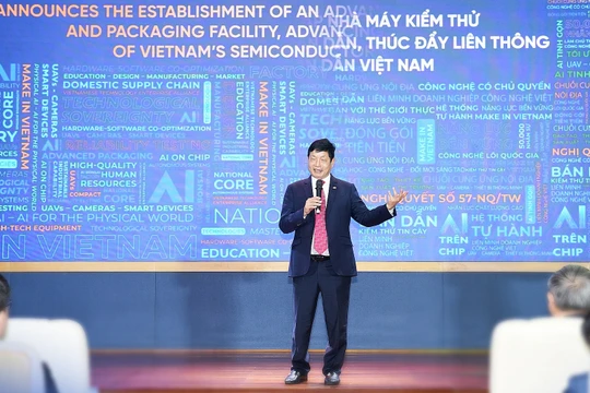 Chủ tịch FPT Trương Gia Bình cho biết nhà máy kiểm thử và đóng gói tiên tiến sẽ giúp khép kín hệ sinh thái bán dẫn tại Việt Nam.