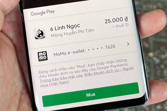 Dễ dàng dùng ví MoMo để thanh toán cho game lậu trên kho ứng dụng.