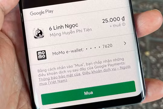 Dễ dàng dùng ví MoMo để thanh toán cho game lậu trên kho ứng dụng.