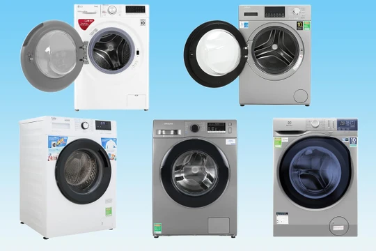 Loạt máy giặt lồng ngang cỡ lớn giảm giá đầu năm