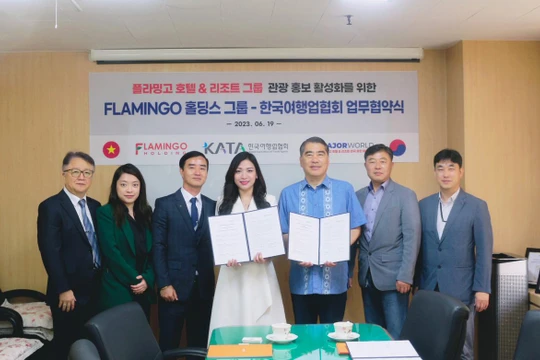 Lễ ký kết thỏa thuận hợp tác chiến lược giữa Flamingo Holding Group và KATA tại Seoul, Hàn Quốc.