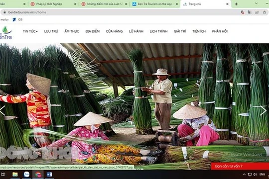 Giao diện website bentretourism.vn. (Ảnh: Đ. Cử)