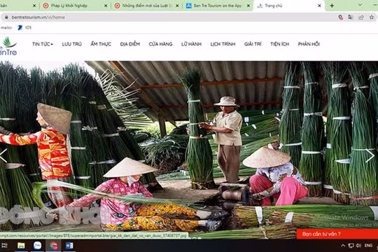 Giao diện website bentretourism.vn. (Ảnh: Đ. Cử)