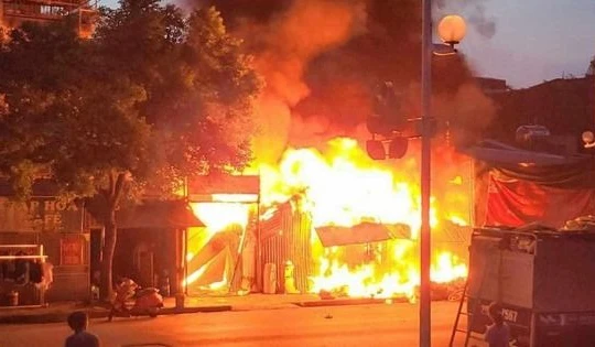 Hiện trường vụ cháy tại xã Tứ Hiệp, huyện Thanh Trì, thành phố Hà Nội.