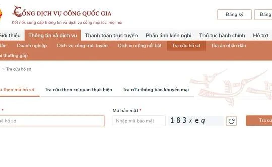 Cổng dịch vụ công Quốc gia 