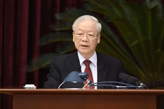 Tổng Bí thư Nguyễn Phú Trọng phát biểu khai mạc Hội nghị. (Ảnh: Đăng Khoa, Báo Nhân dân)