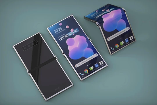 Ảnh dựng điện thoại gập của HTC.