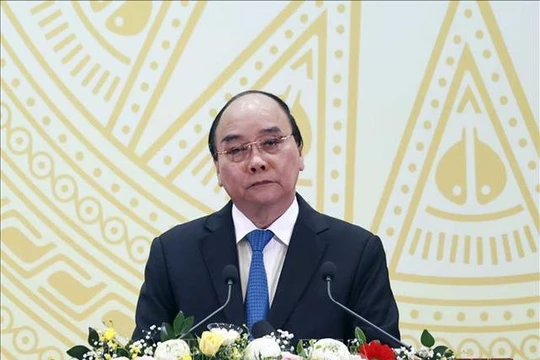 Chủ tịch nước Nguyễn Xuân Phúc phát biểu tại buổi lễ - Ảnh: TTXVN