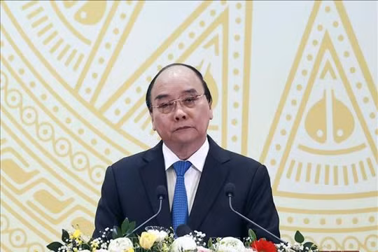 Chủ tịch nước Nguyễn Xuân Phúc phát biểu tại buổi lễ - Ảnh: TTXVN