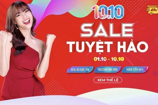 Một sàn TMĐT chạy sales dịp 10/10.