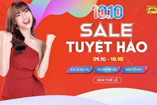 Một sàn TMĐT chạy sales dịp 10/10.