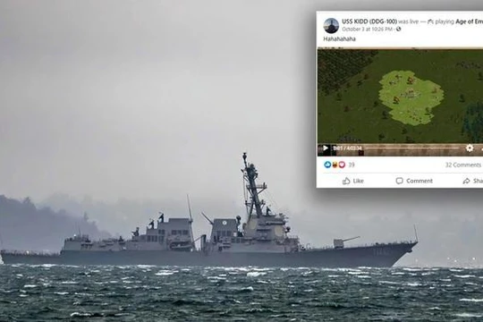 Trang Facebook của tàu chiến Mỹ bị hacker chiếm đoạt để livestream game