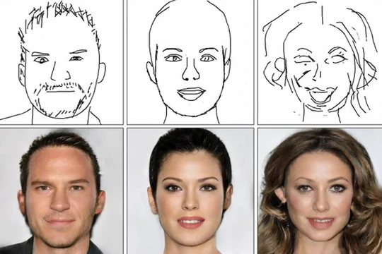 Hệ thống DeepFaceDrawing cho phép tạo ra hình ảnh gương mặt người giống thật, sắc nét từ bản vẽ.