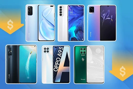 10 smartphone tầm trung giảm giá tháng 3