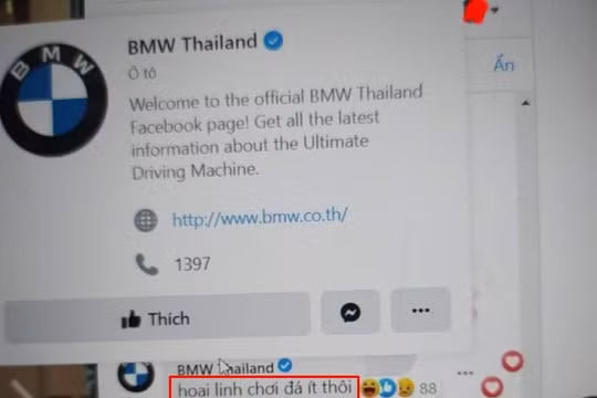 Fanpage BMW Thái Lan bình luận về Hoài Linh