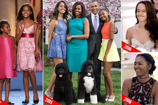 Hai kiều nữ Sasha và Malia của tổng thống Obama đã trưởng thành hơn rất nhiều so với 8 năm về trước.