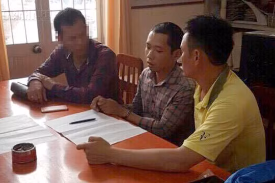 Nghi can Lê Văn Hưng tại cơ quan điều tra - Ảnh: Thanh Niên